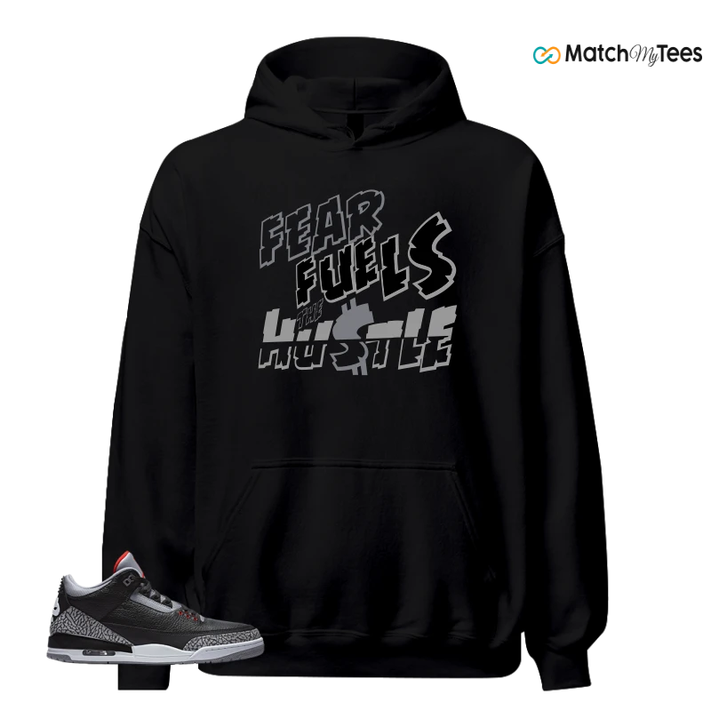 NIKE AIR JORDAN 3 BLACK CEMENT REIMAGINED SNEAKER Matching Tees hoodie