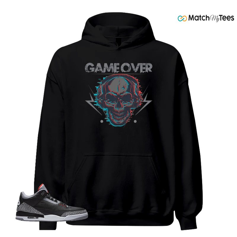 NIKE AIR JORDAN 3 BLACK CEMENT REIMAGINED SNEAKER Matching Tees hoodie