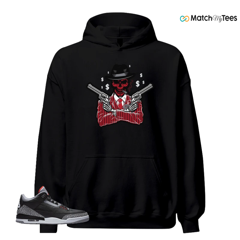 NIKE AIR JORDAN 3 BLACK CEMENT REIMAGINED SNEAKER Matching Tees hoodie
