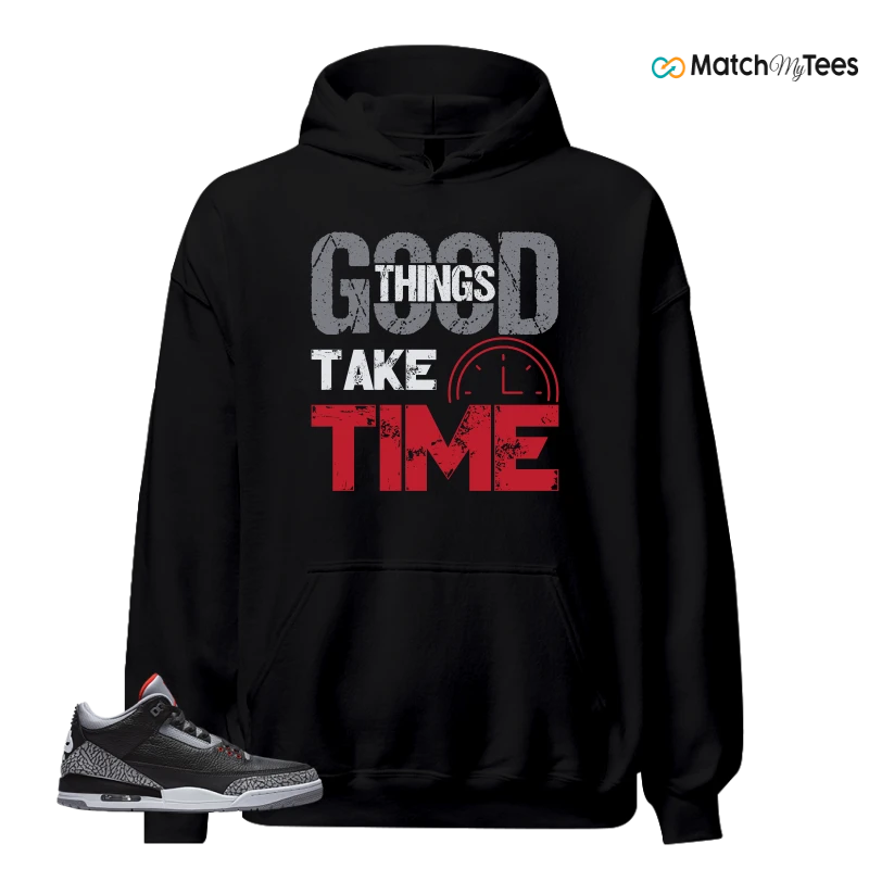 NIKE AIR JORDAN 3 BLACK CEMENT REIMAGINED SNEAKER Matching Tees hoodie