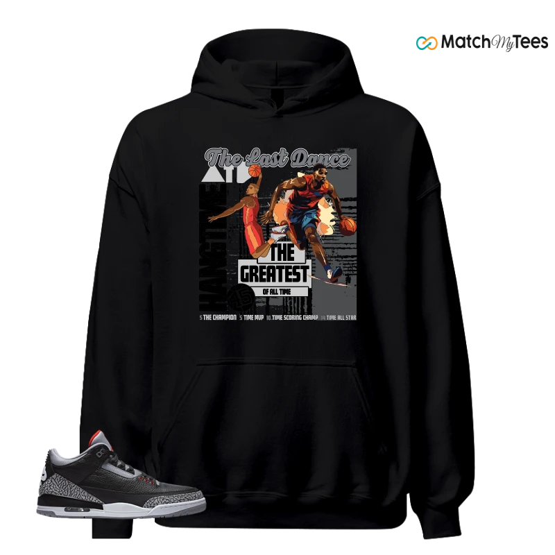 NIKE AIR JORDAN 3 BLACK CEMENT REIMAGINED SNEAKER Matching Tees hoodie