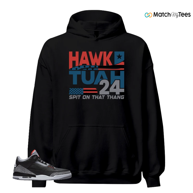 NIKE AIR JORDAN 3 BLACK CEMENT REIMAGINED SNEAKER Matching Tees hoodie
