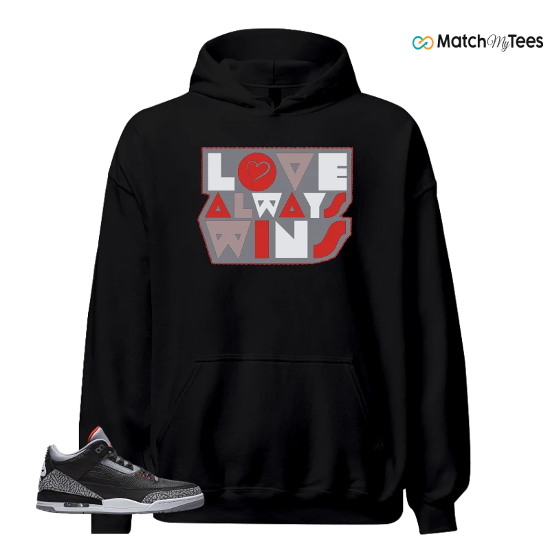 NIKE AIR JORDAN 3 BLACK CEMENT REIMAGINED SNEAKER Matching Tees hoodie