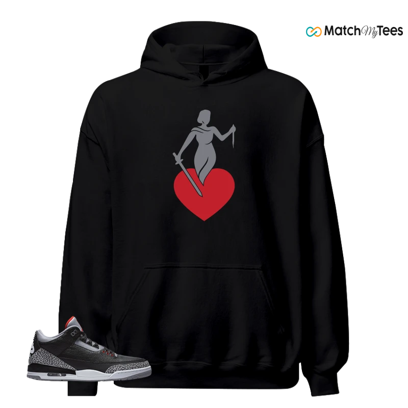 NIKE AIR JORDAN 3 BLACK CEMENT REIMAGINED SNEAKER Matching Tees hoodie