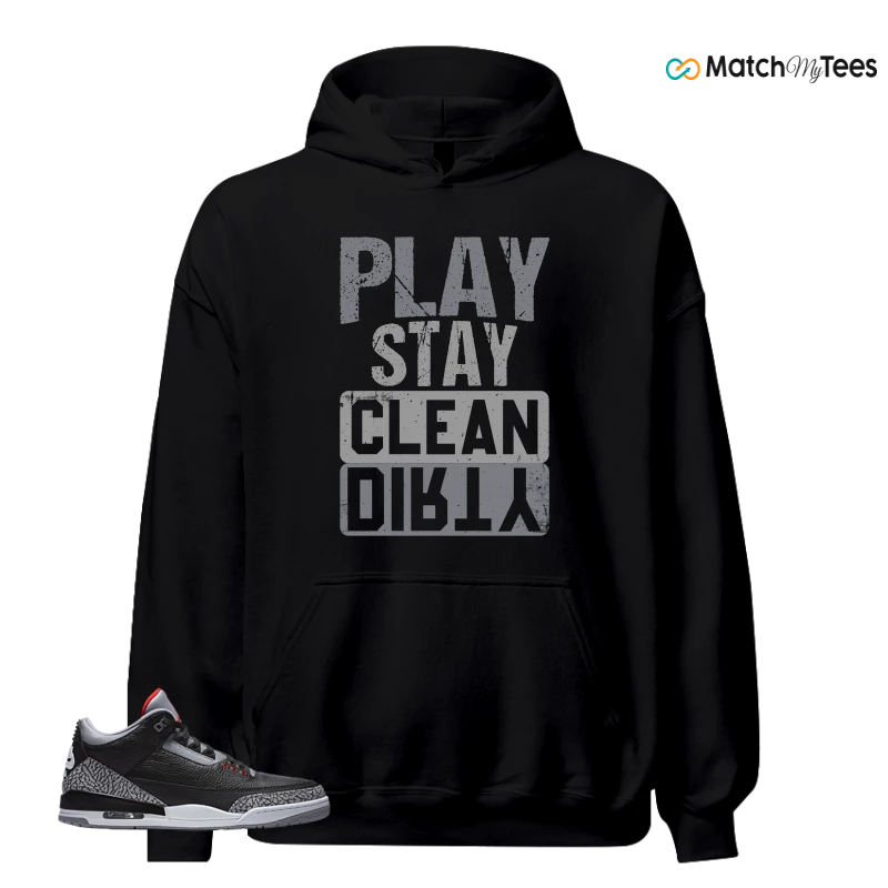 NIKE AIR JORDAN 3 BLACK CEMENT REIMAGINED SNEAKER Matching Tees hoodie