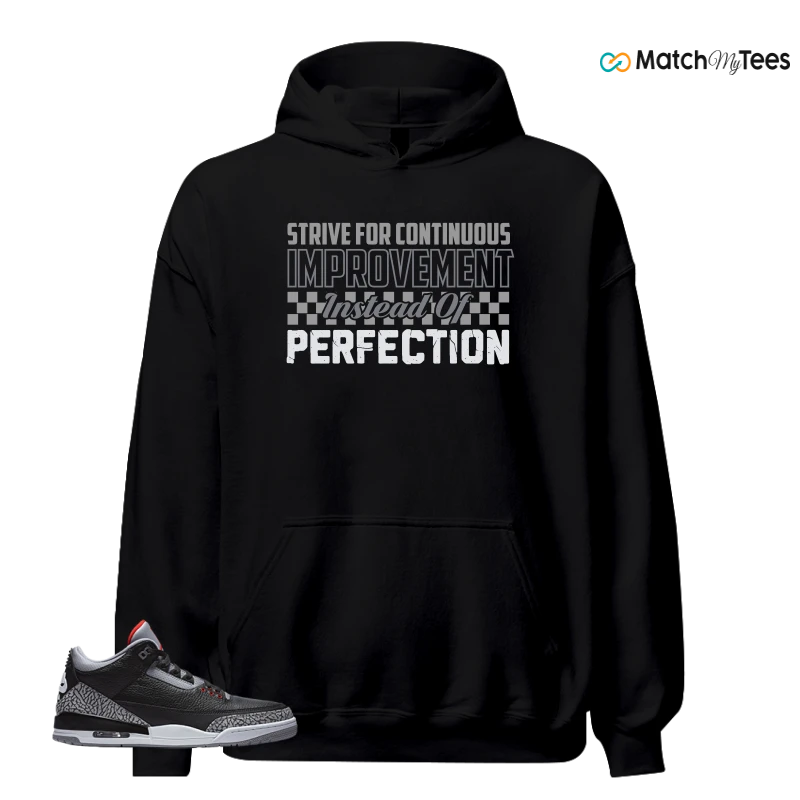 NIKE AIR JORDAN 3 BLACK CEMENT REIMAGINED SNEAKER Matching Tees hoodie
