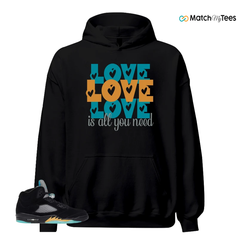 NIKE AIR JORDAN 5 RETRO AQUA SNEAKER Matching Tees Hoodie for Men