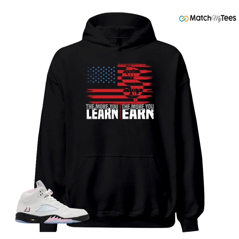 NIKE AIR JORDAN 5 RETRO MEDIUM SOFT PINK SNEAKER Matching Tees hoodie