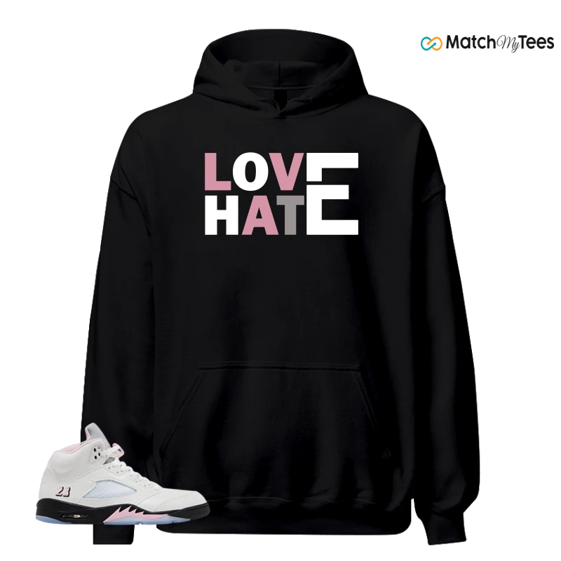 NIKE AIR JORDAN 5 RETRO MEDIUM SOFT PINK SNEAKER Matching Tees hoodie