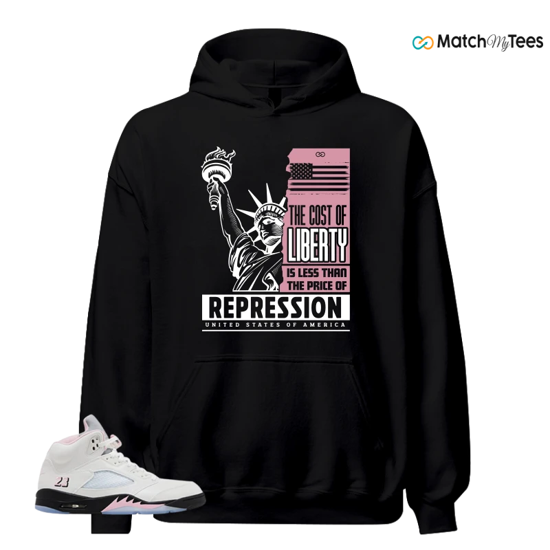 NIKE AIR JORDAN 5 RETRO MEDIUM SOFT PINK SNEAKER Matching Tees hoodie