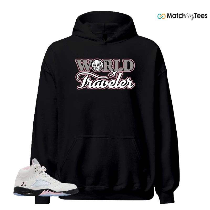 NIKE AIR JORDAN 5 RETRO MEDIUM SOFT PINK SNEAKER Matching Tees hoodie