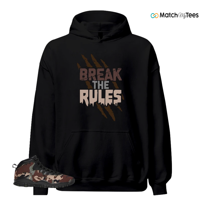 NIKE JORDAN 10 RETRO WOODLAND CAMO SNEAKER Matching Tees hoodie