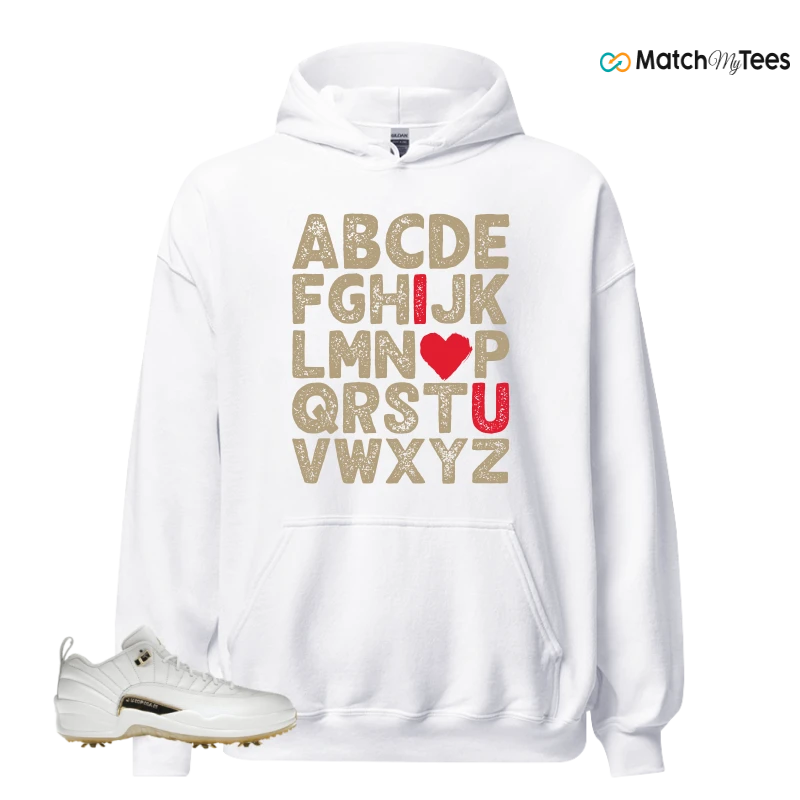 NIKE JORDAN 12 GOLF METALLIC GOLD SNEAKER Matching Tees hoodie