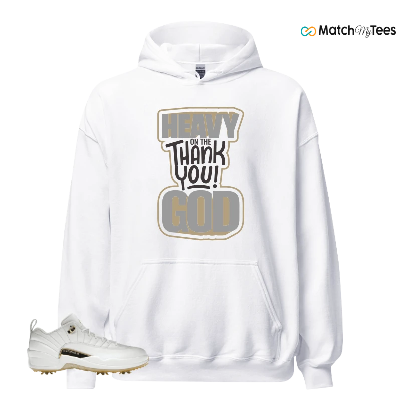 NIKE JORDAN 12 GOLF METALLIC GOLD SNEAKER Matching Tees hoodie