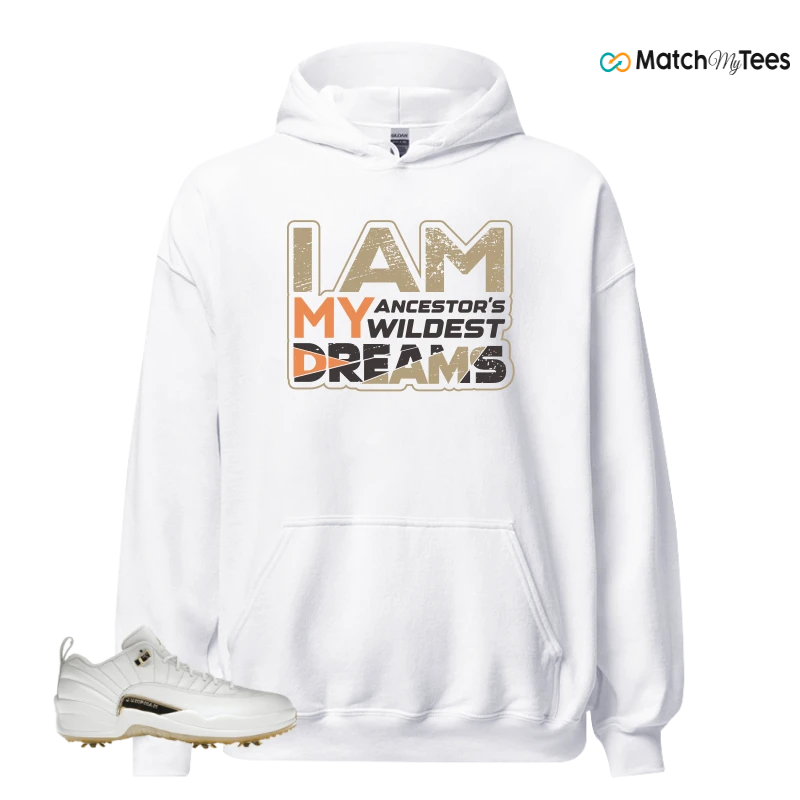 NIKE JORDAN 12 GOLF METALLIC GOLD SNEAKER Matching Tees hoodie