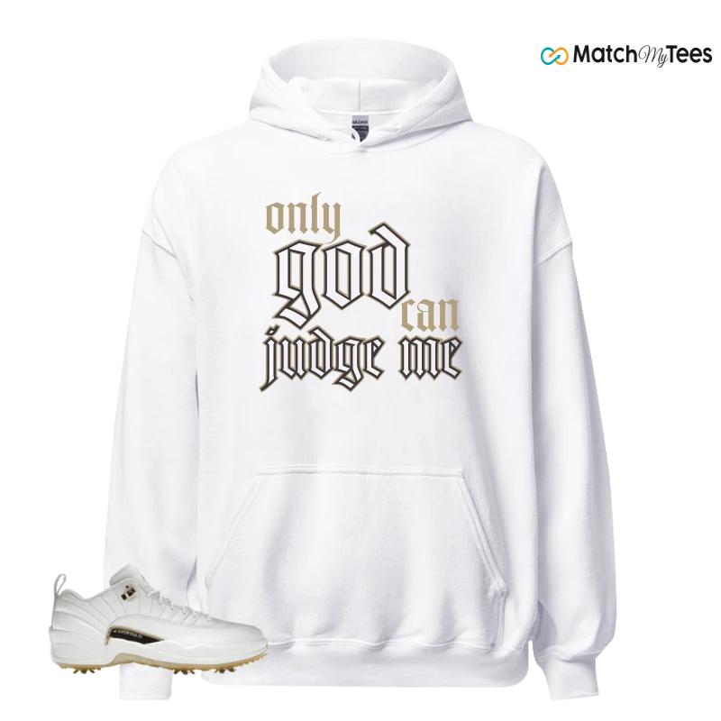 NIKE JORDAN 12 GOLF METALLIC GOLD SNEAKER Matching Tees hoodie
