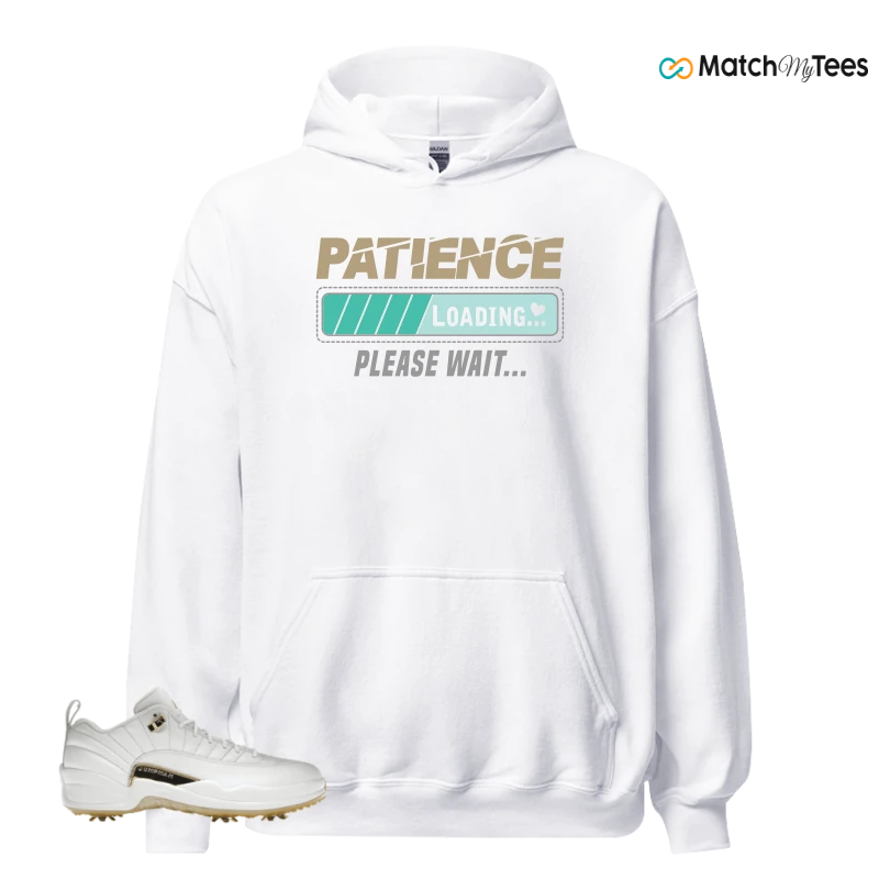 NIKE JORDAN 12 GOLF METALLIC GOLD SNEAKER Matching Tees hoodie