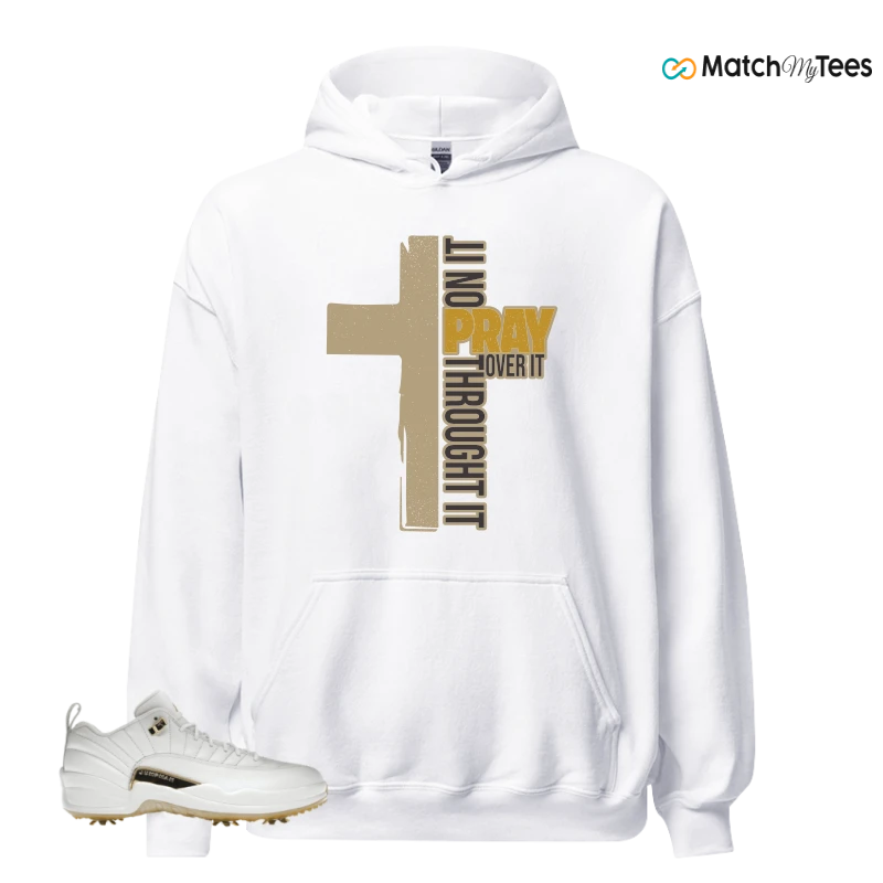 NIKE JORDAN 12 GOLF METALLIC GOLD SNEAKER Matching Tees hoodie