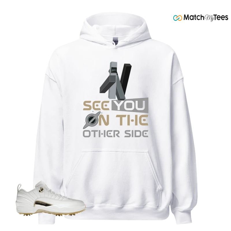 NIKE JORDAN 12 GOLF METALLIC GOLD SNEAKER Matching Tees hoodie