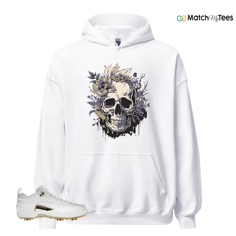NIKE JORDAN 12 GOLF METALLIC GOLD SNEAKER Matching Tees hoodie