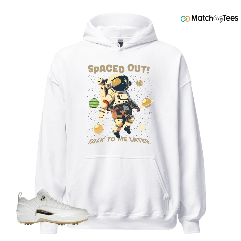 NIKE JORDAN 12 GOLF METALLIC GOLD SNEAKER Matching Tees hoodie