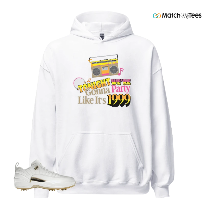 NIKE JORDAN 12 GOLF METALLIC GOLD SNEAKER Matching Tees hoodie