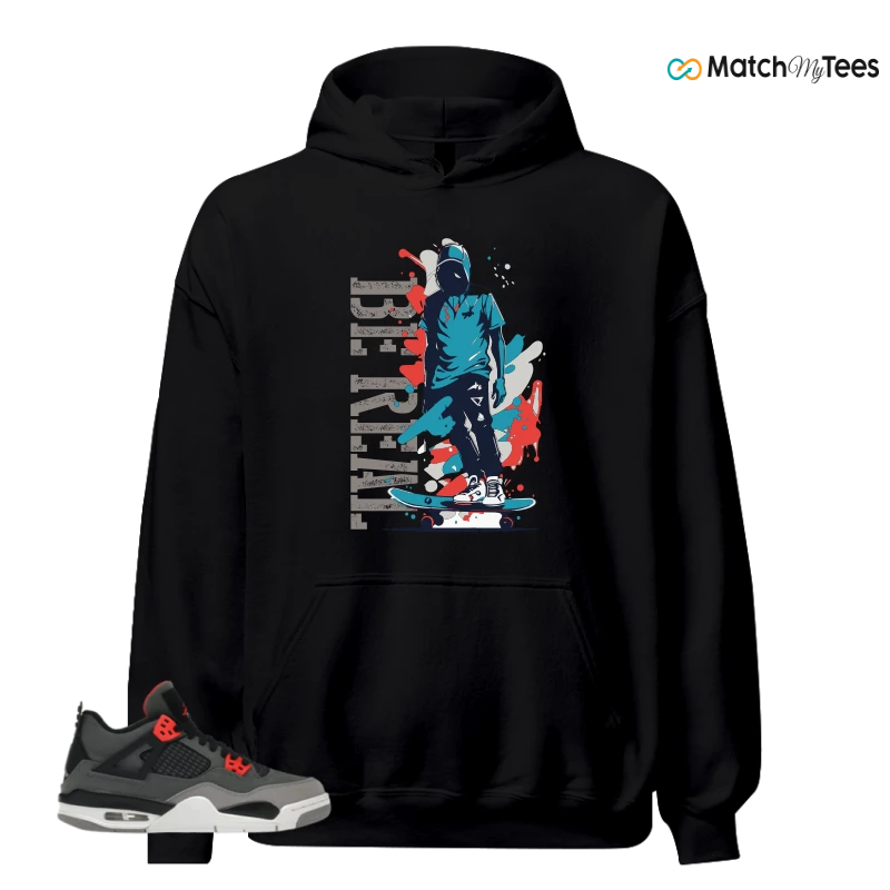 NIKE JORDAN 4 RETRO INFRARED (GS) SNEAKER Matching Tees Hoodie for Men