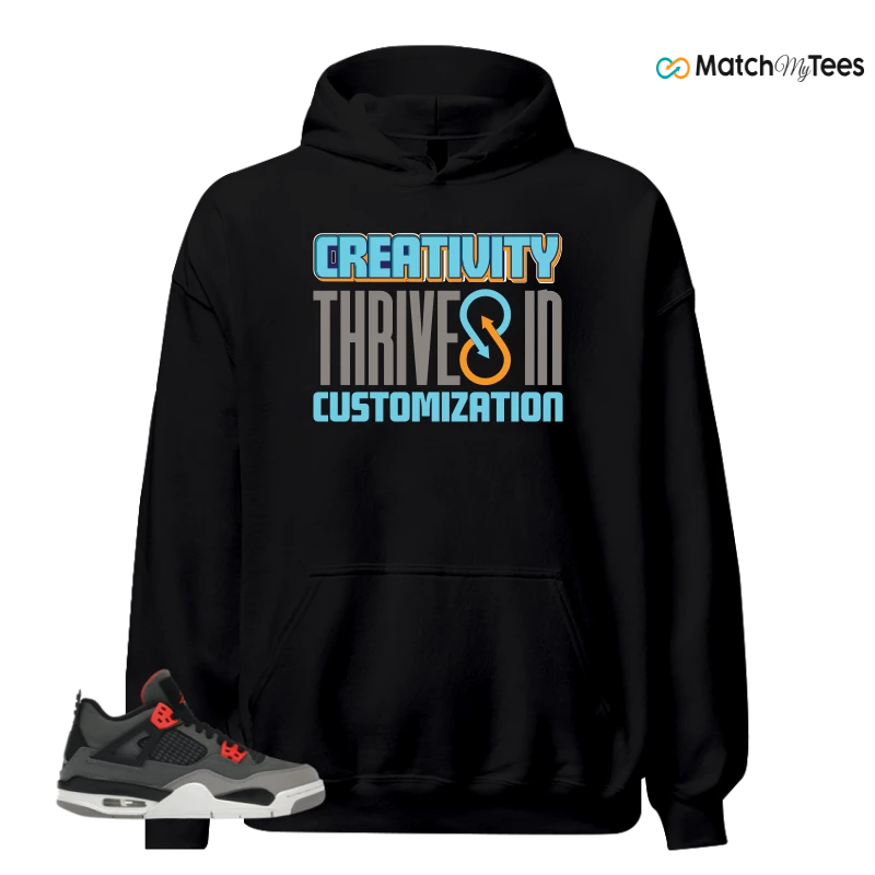 NIKE JORDAN 4 RETRO INFRARED (GS) SNEAKER Matching Tees Hoodie for Men