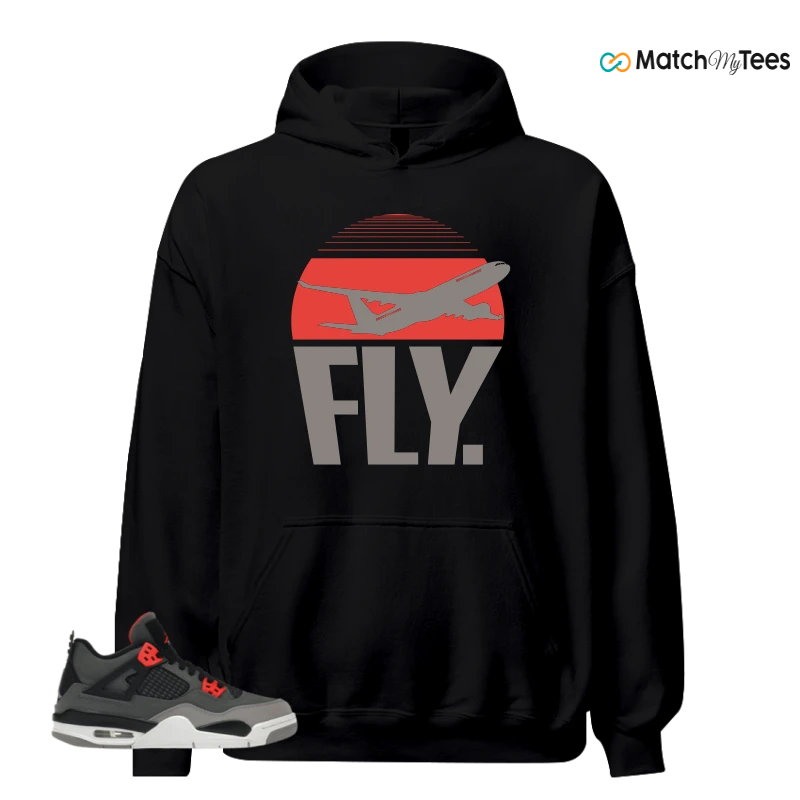 NIKE JORDAN 4 RETRO INFRARED (GS) SNEAKER Matching Tees Hoodie for Men