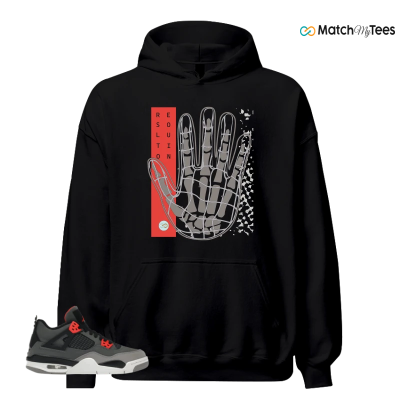 NIKE JORDAN 4 RETRO INFRARED (GS) SNEAKER Matching Tees Hoodie for Men