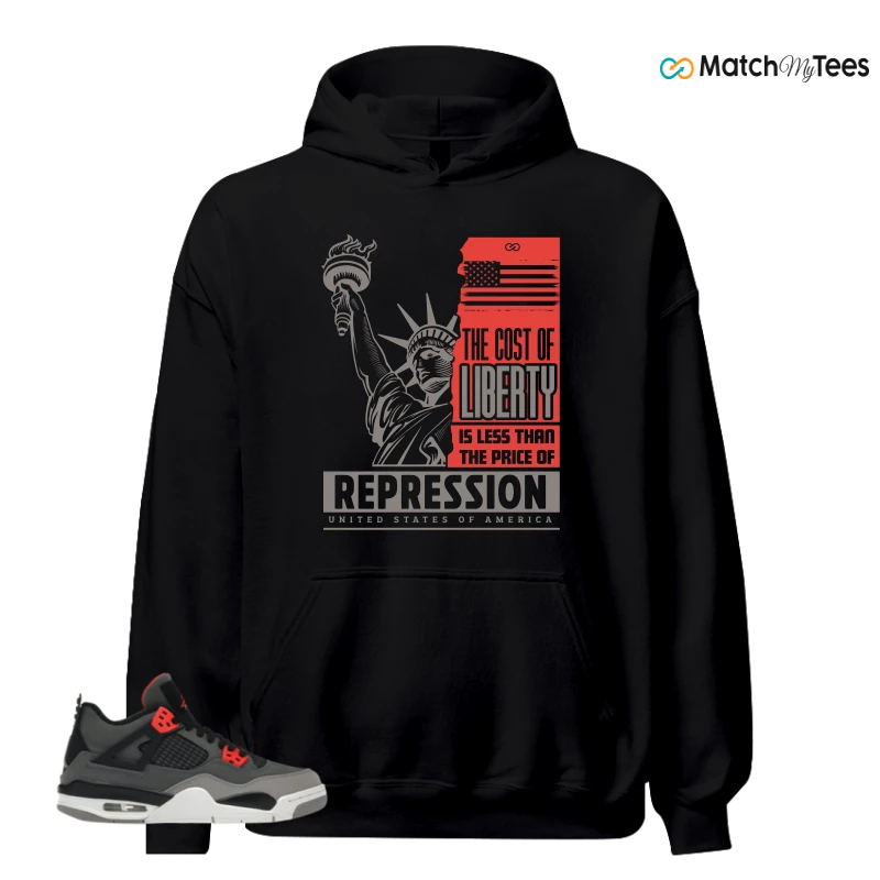 NIKE JORDAN 4 RETRO INFRARED (GS) SNEAKER Matching Tees hoodie