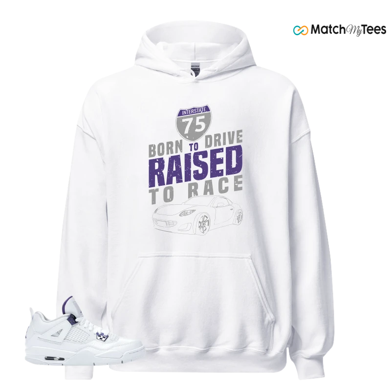 NIKE JORDAN 4 RETRO METALLIC PURPLE SNEAKER Matching Tees hoodie