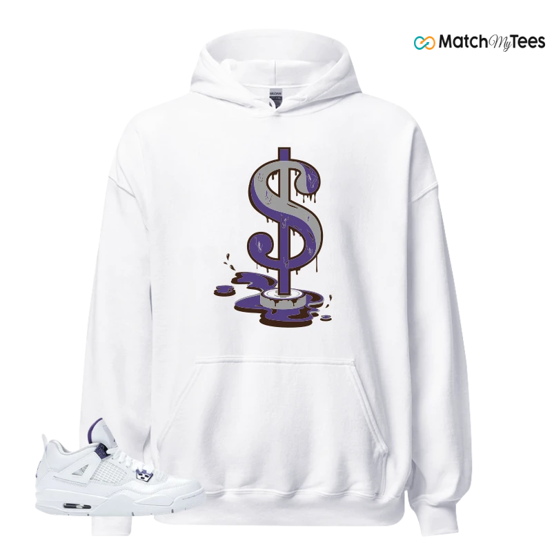 NIKE JORDAN 4 RETRO METALLIC PURPLE SNEAKER Matching Tees hoodie