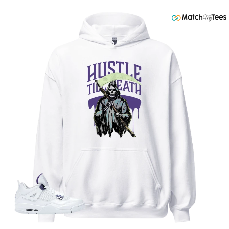 NIKE JORDAN 4 RETRO METALLIC PURPLE SNEAKER Matching Tees hoodie