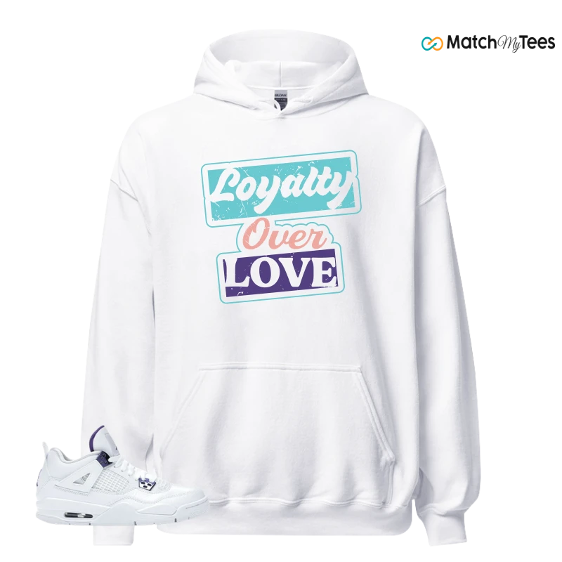 NIKE JORDAN 4 RETRO METALLIC PURPLE SNEAKER Matching Tees hoodie