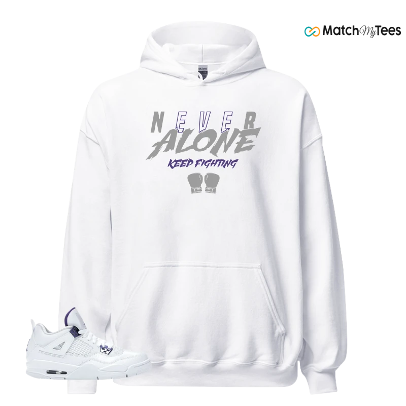 NIKE JORDAN 4 RETRO METALLIC PURPLE SNEAKER Matching Tees hoodie
