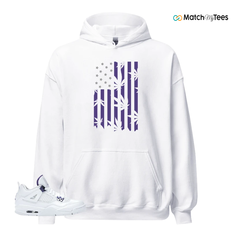 NIKE JORDAN 4 RETRO METALLIC PURPLE SNEAKER Matching Tees hoodie