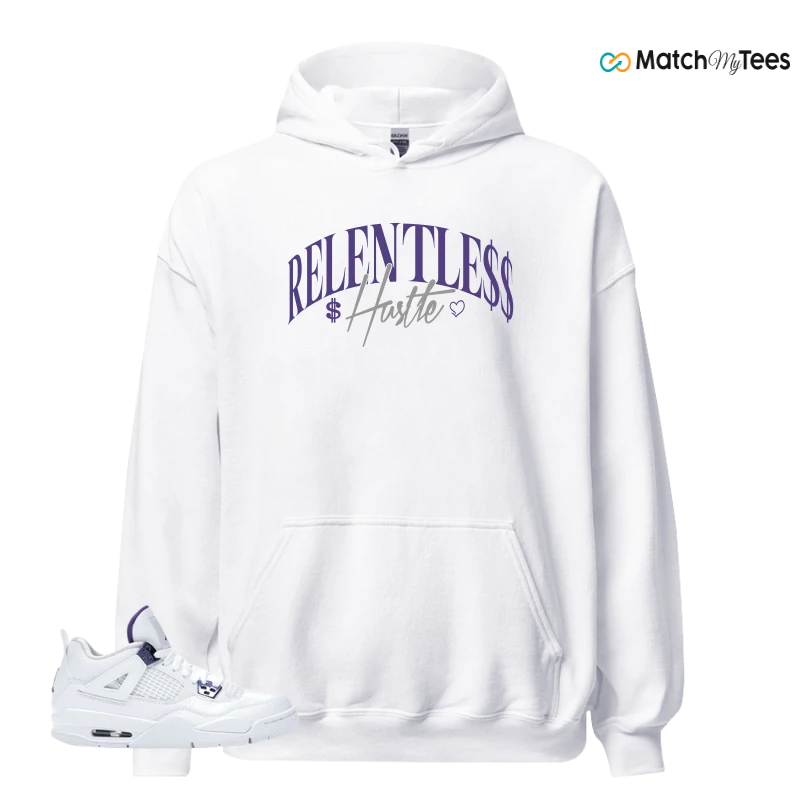 NIKE JORDAN 4 RETRO METALLIC PURPLE SNEAKER Matching Tees hoodie