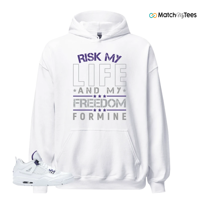 NIKE JORDAN 4 RETRO METALLIC PURPLE SNEAKER Matching Tees hoodie
