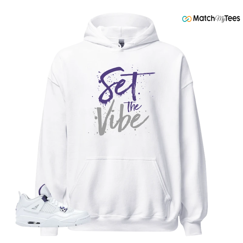NIKE JORDAN 4 RETRO METALLIC PURPLE SNEAKER Matching Tees hoodie
