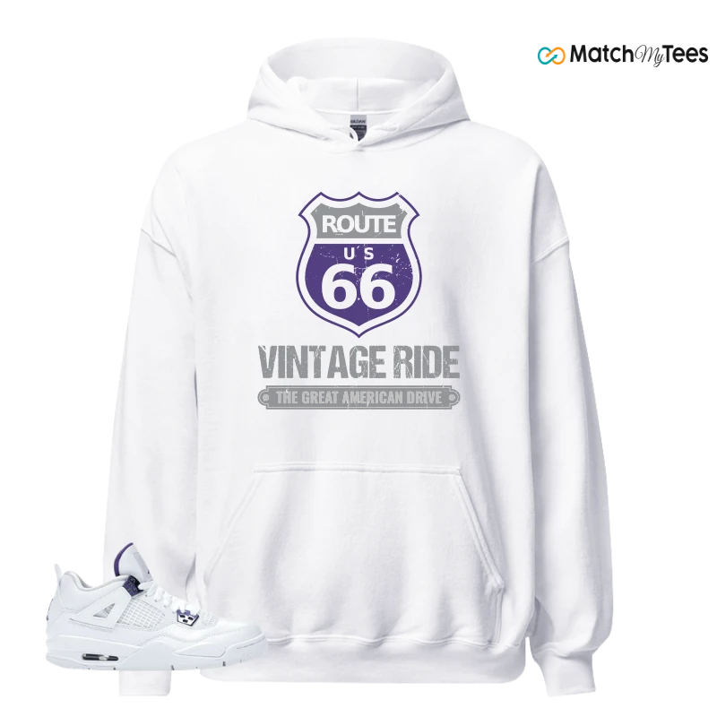NIKE JORDAN 4 RETRO METALLIC PURPLE SNEAKER Matching Tees hoodie