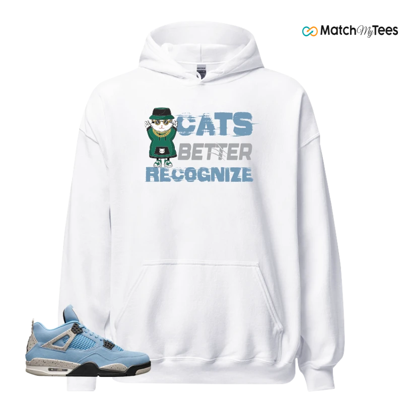 NIKE JORDAN 4 RETRO UNIVERSITY BLUE SNEAKER Matching Tees hoodie