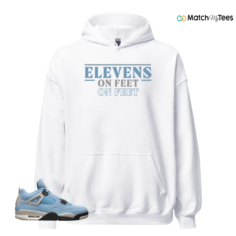 NIKE JORDAN 4 RETRO UNIVERSITY BLUE SNEAKER Matching Tees Hoodie for Men