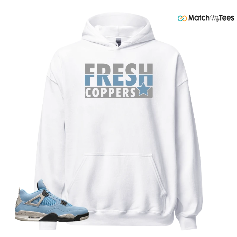 NIKE JORDAN 4 RETRO UNIVERSITY BLUE SNEAKER Matching Tees hoodie