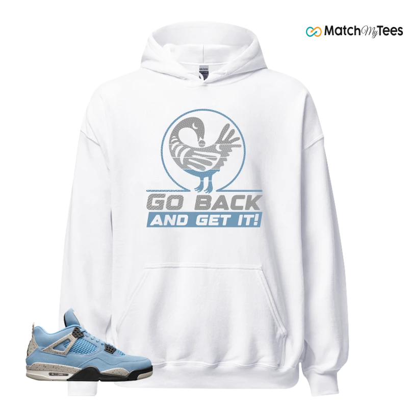 NIKE JORDAN 4 RETRO UNIVERSITY BLUE SNEAKER Matching Tees hoodie