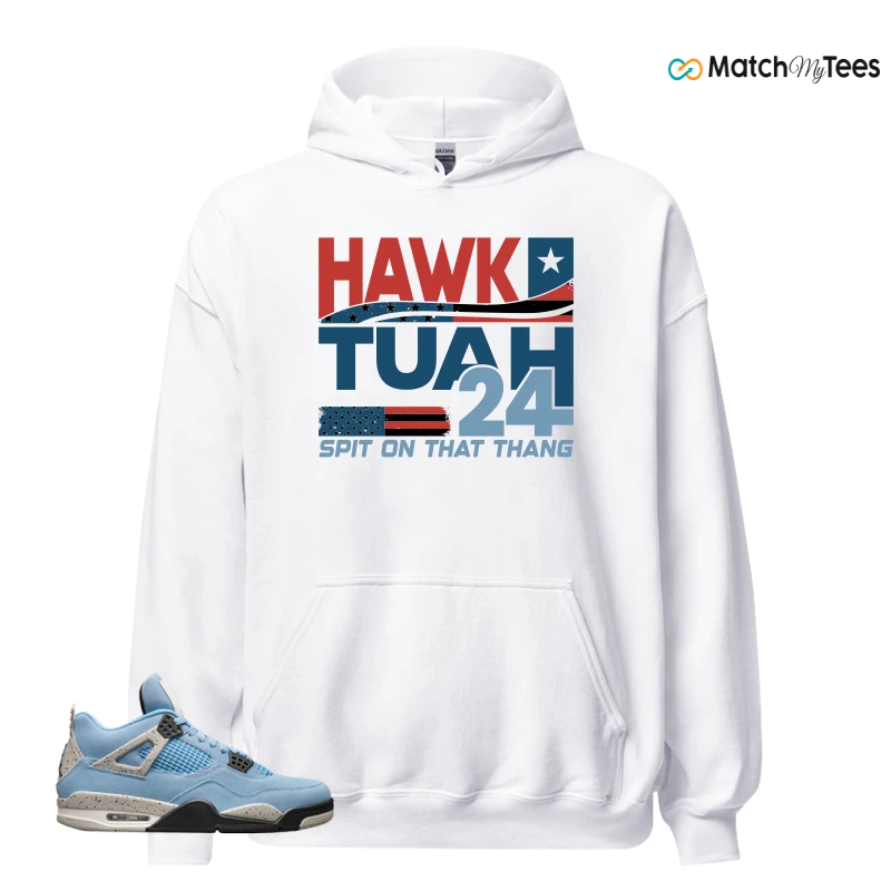 NIKE JORDAN 4 RETRO UNIVERSITY BLUE SNEAKER Matching Tees hoodie