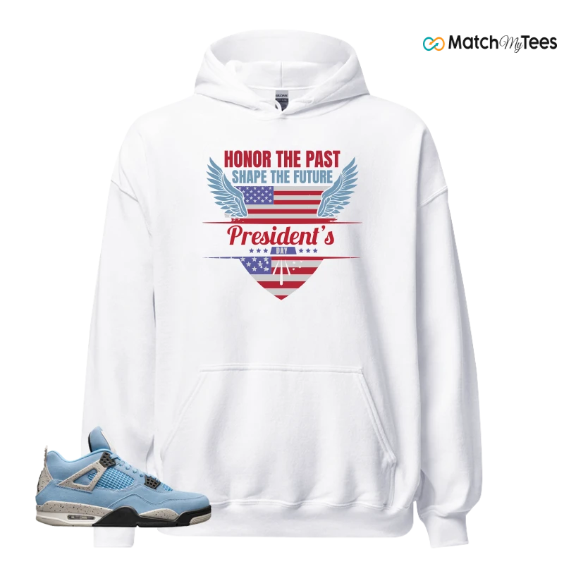 NIKE JORDAN 4 RETRO UNIVERSITY BLUE SNEAKER Matching Tees hoodie