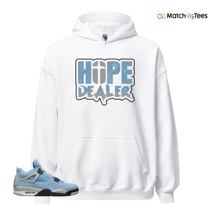 NIKE JORDAN 4 RETRO UNIVERSITY BLUE SNEAKER Matching Tees hoodie