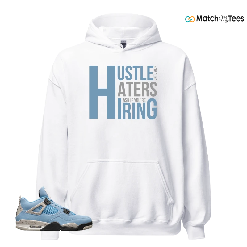 NIKE JORDAN 4 RETRO UNIVERSITY BLUE SNEAKER Matching Tees hoodie
