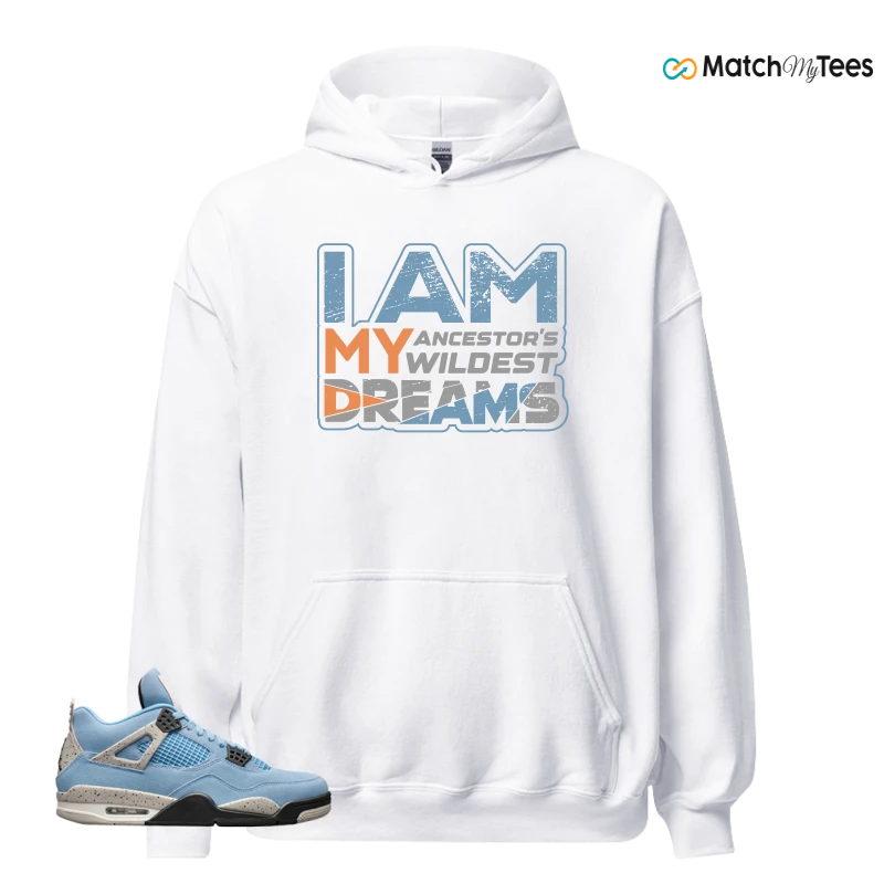 NIKE JORDAN 4 RETRO UNIVERSITY BLUE SNEAKER Matching Tees hoodie